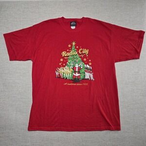 Vintage 90's Radio City Christmas Spectacular Shirt Men's Size XL Red‎ Santa NWT